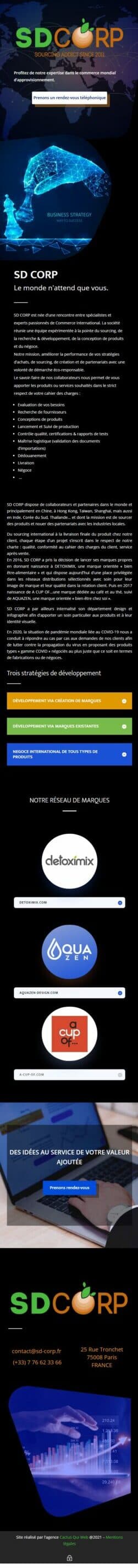 Vue mobile Accueil SD Corp sd corp fr