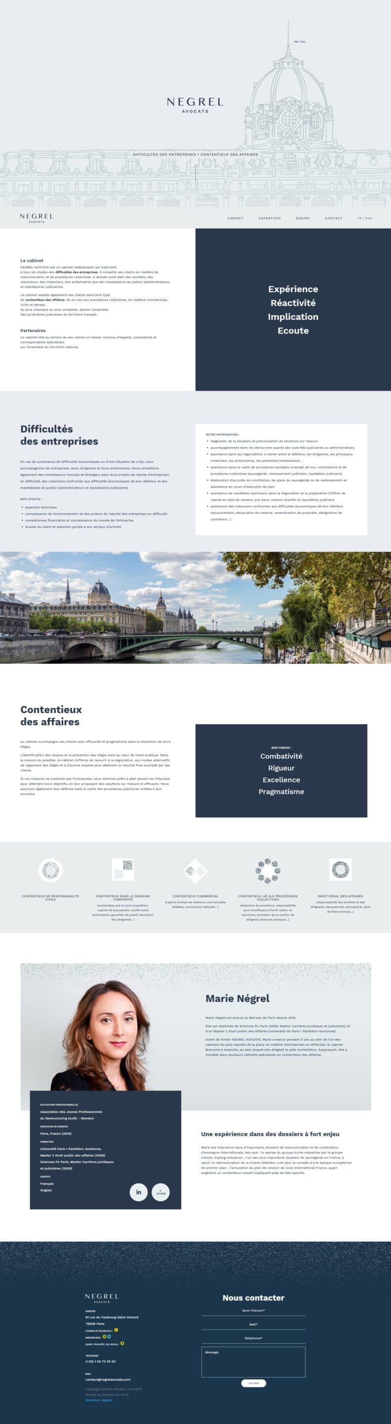 Screenshot Cabinet Negrel Avocats fr Paris negrelavocats com