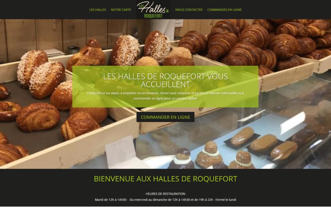 Les Halles de Roquefort – Création site e-commerce restaurant