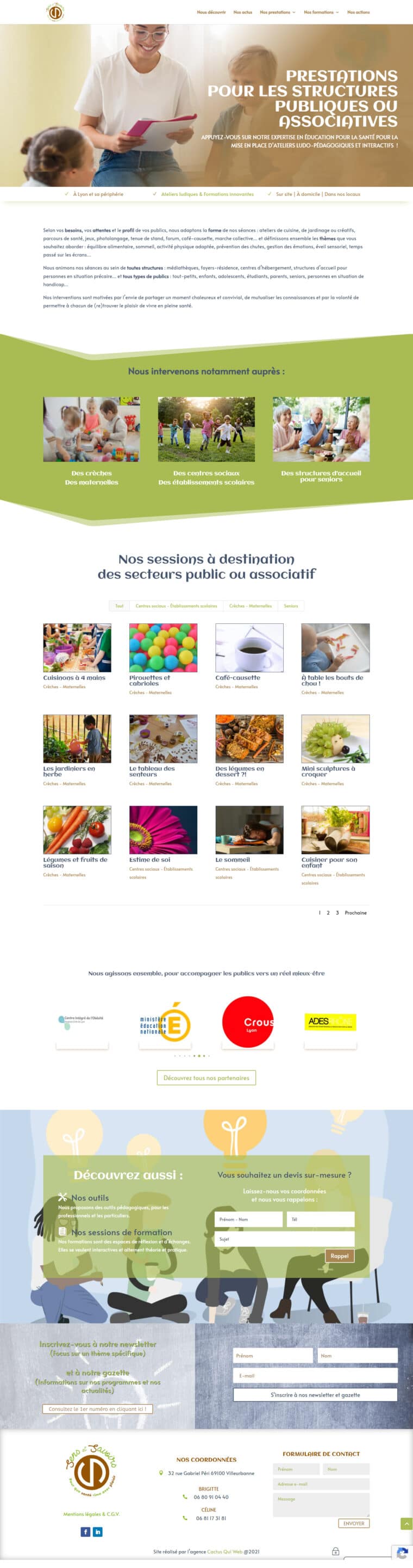 Prestations pour les structures publiques ou associatives Sens et Savoirs Prestations pour les structures publiques ou associatives Sens et Savoirs
