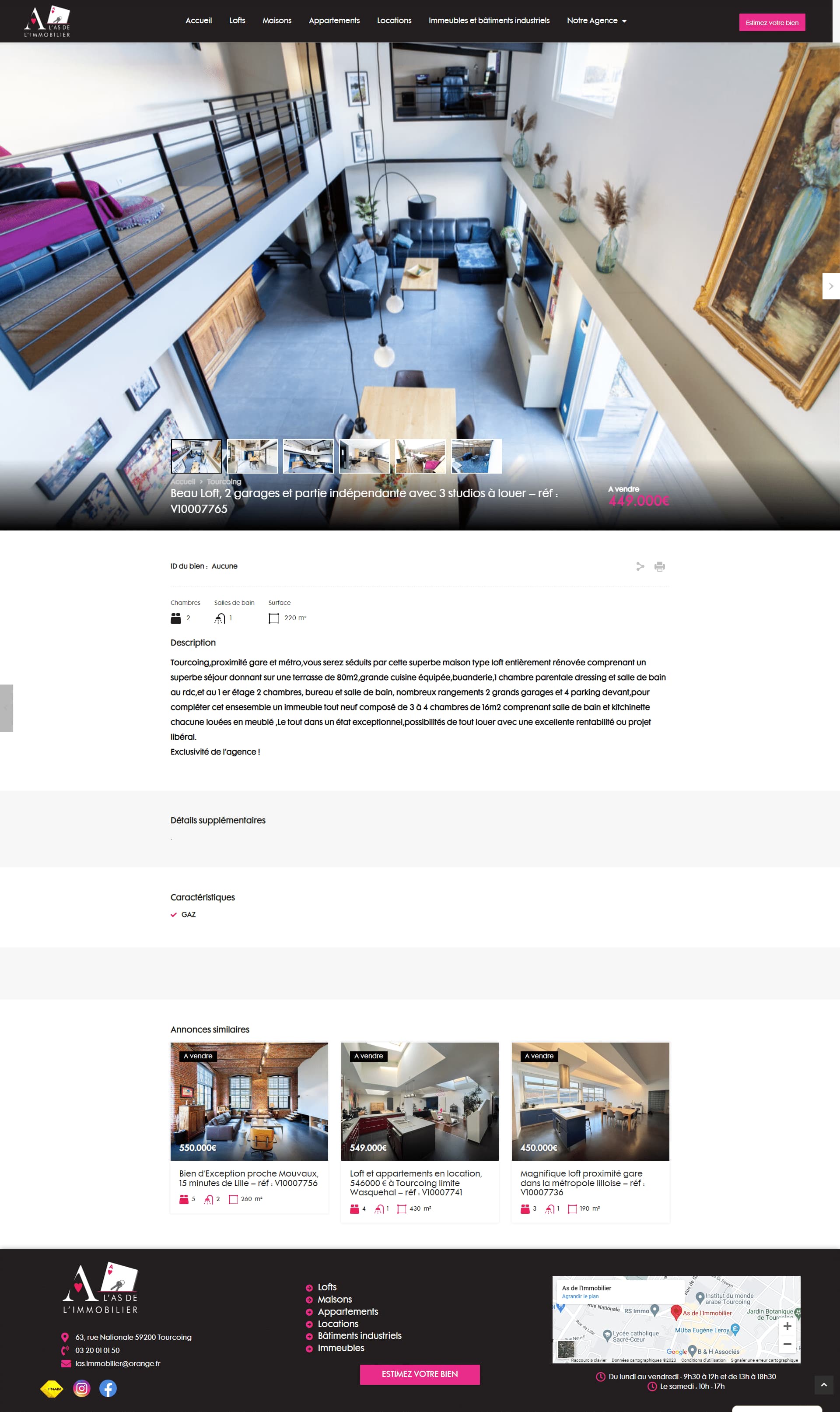 L'as de l'immobilier création de site d'agence immobilière